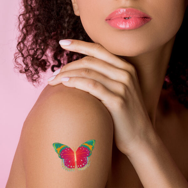 chedriel.com Butterfly Bright temporary tattoos arm