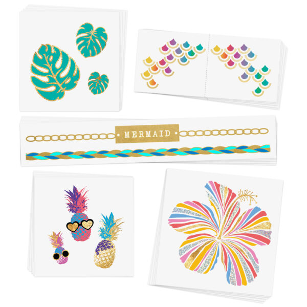 chedriel.com Tropical Brights Temporary Tattoos Set of 25_Stack
