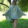 chedriel.com Olive Moon Phases Muslin Kimono Poncho outdoors