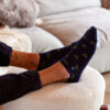 chedriel.com friendly turtles blue ankle socks on model