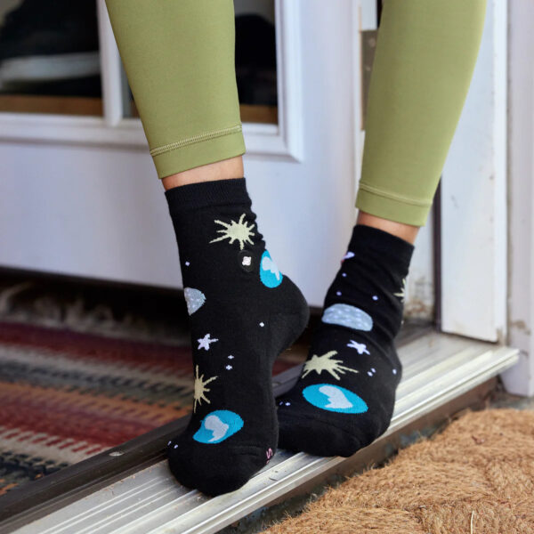 chedriel.com space black quarter socks on model